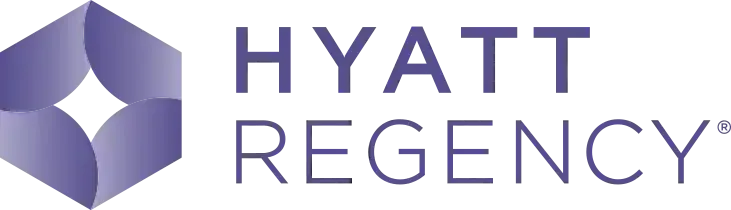 Hyatt Regency logo in purple and gray