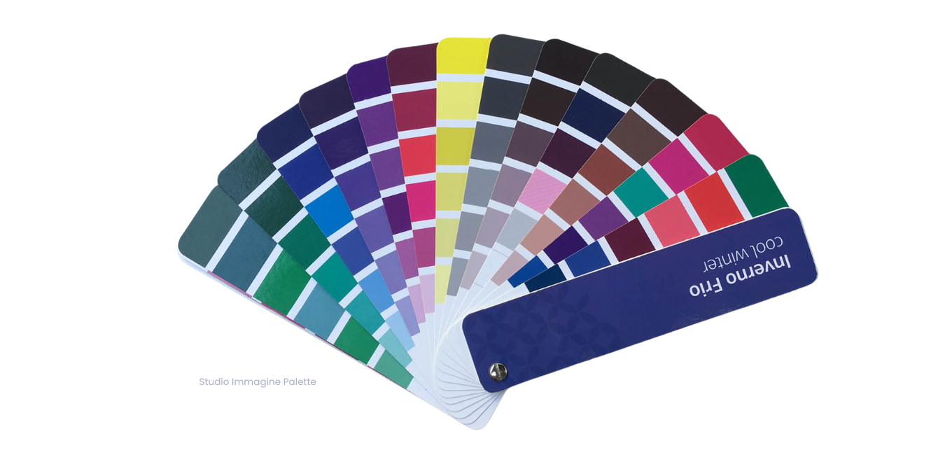 A fan with many different colors on it