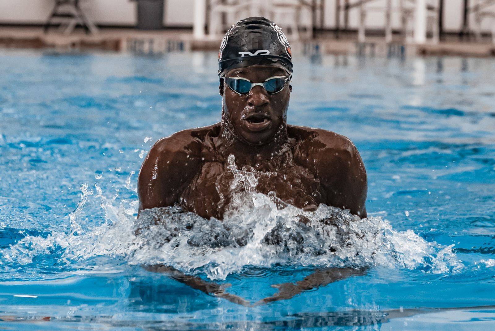Lynch swimming at the Union College Center for Health & Learning.