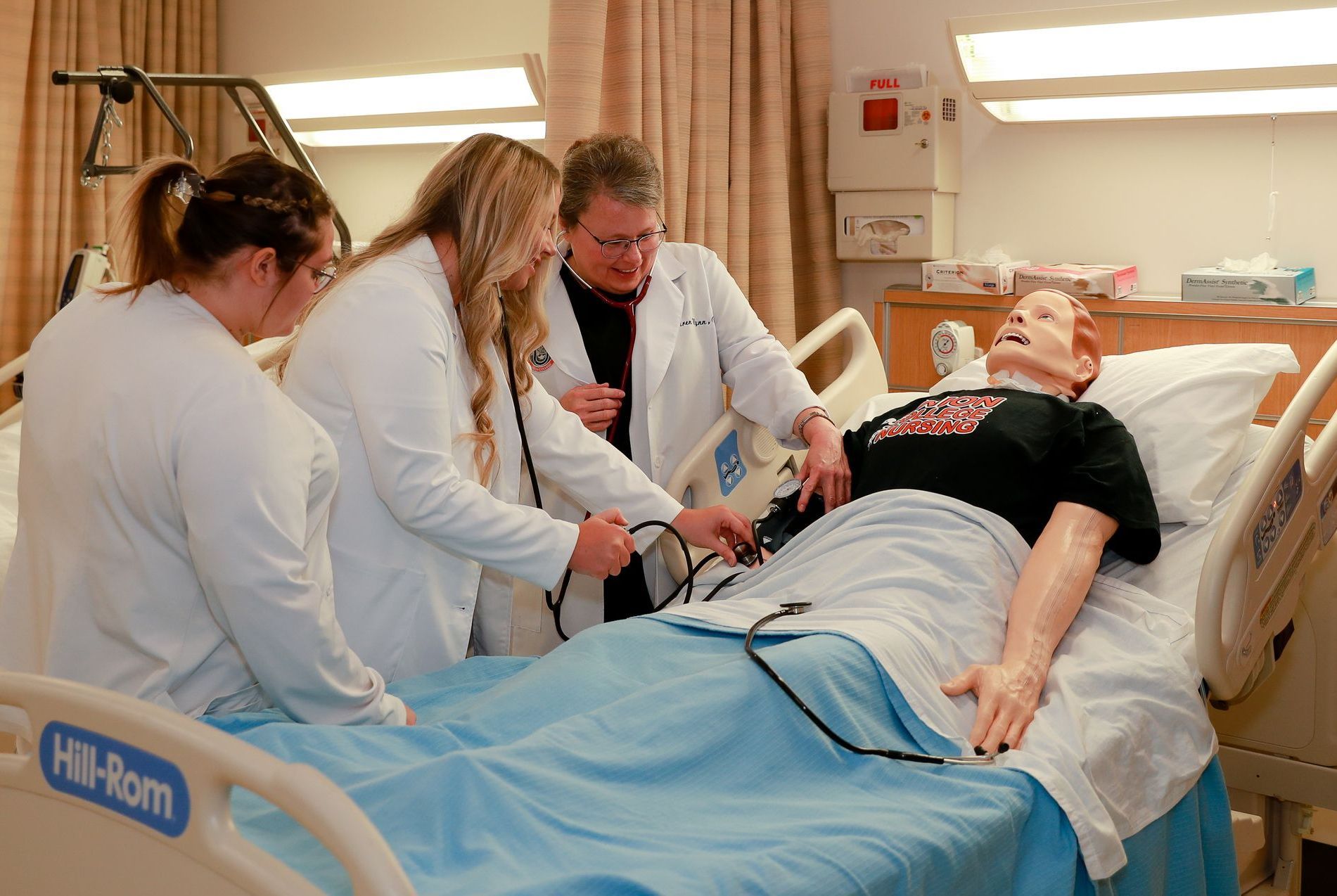 Union College nursing students during lab.
