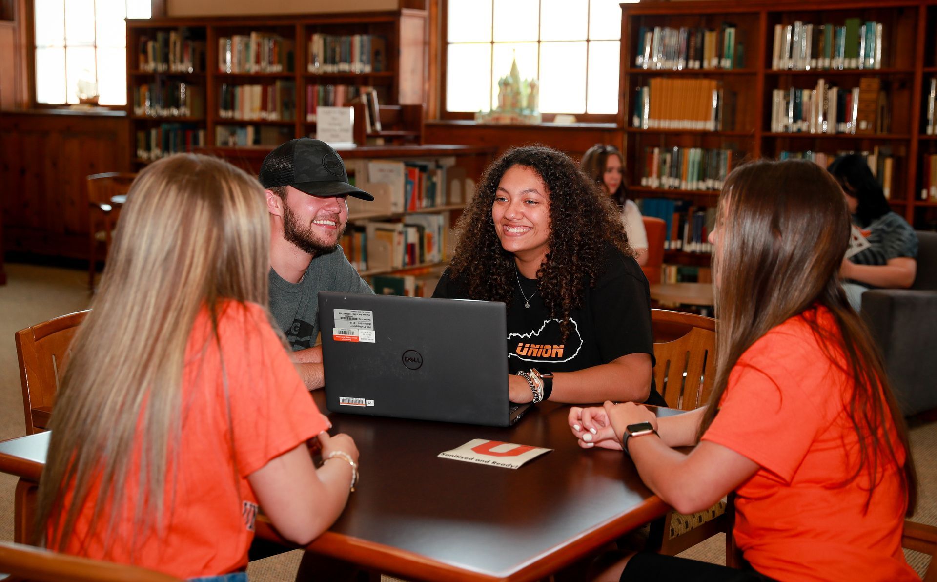 Union students studying in the library.
