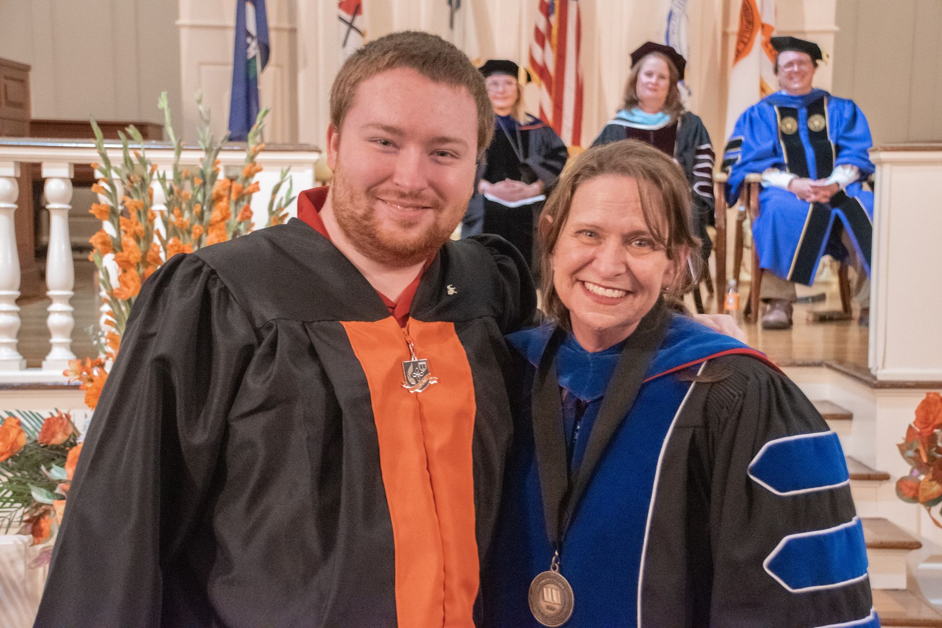 David Cody Saylor and Dr. Christine Marley-Frederick at Union's 2023 Baccalaureate service.