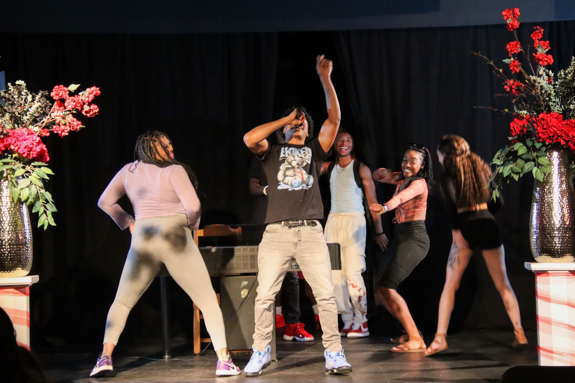 BSU members performing on stage.