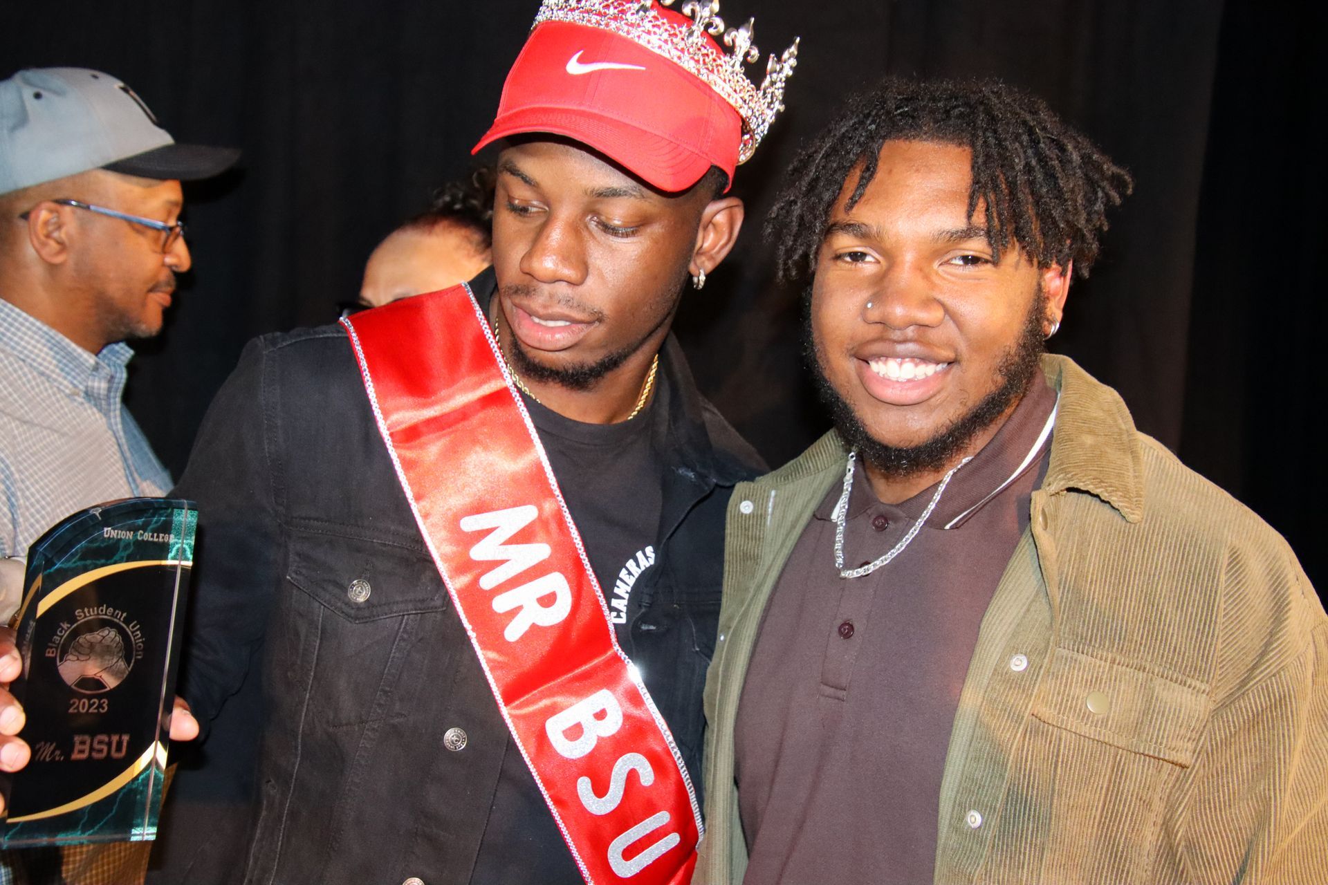Mr. BSU Nijah Smith and BSU President Malik McCalpine.