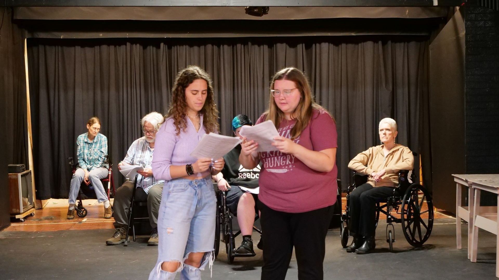 Actors rehearsing. 