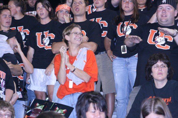 Dr. Christine Marley-Frederick smiling in a crowd of Union students.