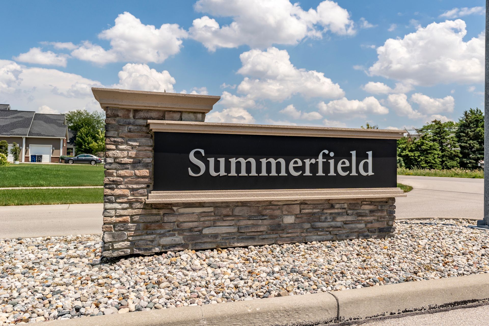 Stone entrance sign with