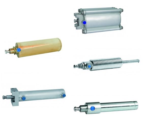 A group of different types of cylinders on a white background