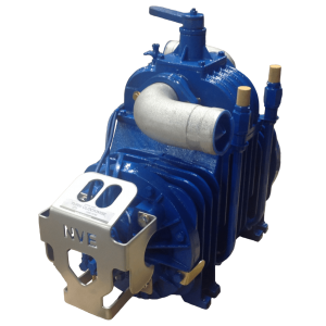 A blue pump with the word love on it