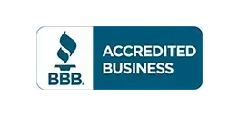 BBB Accredited Business badge in teal and white