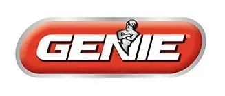 GENIE logo in white on a red rounded rectangle badge with a small genie lamp icon