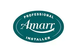 Teal oval Amarr Professional Installer logo with white text