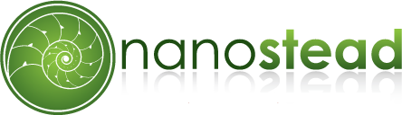 A green logo that says nanostead on it