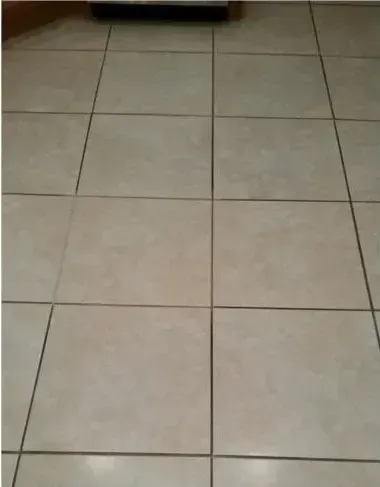 A close up of a tiled floor in a room.
