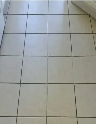 A close up of a tiled floor in a bathroom.