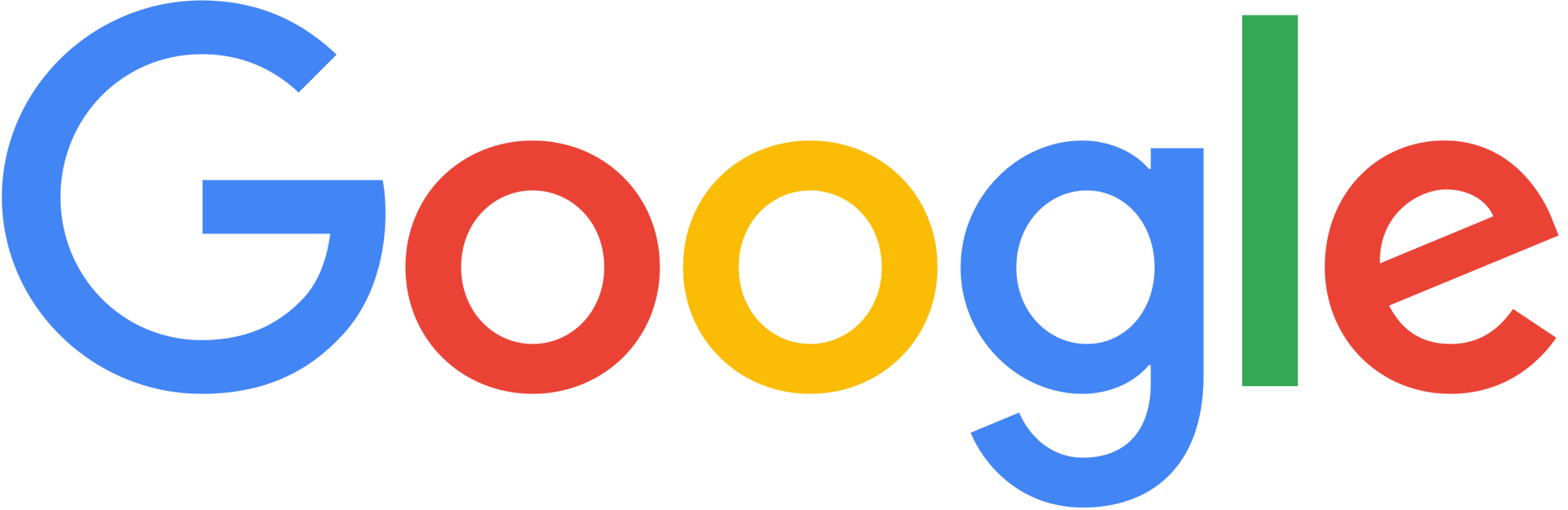 A colorful google logo on a white background