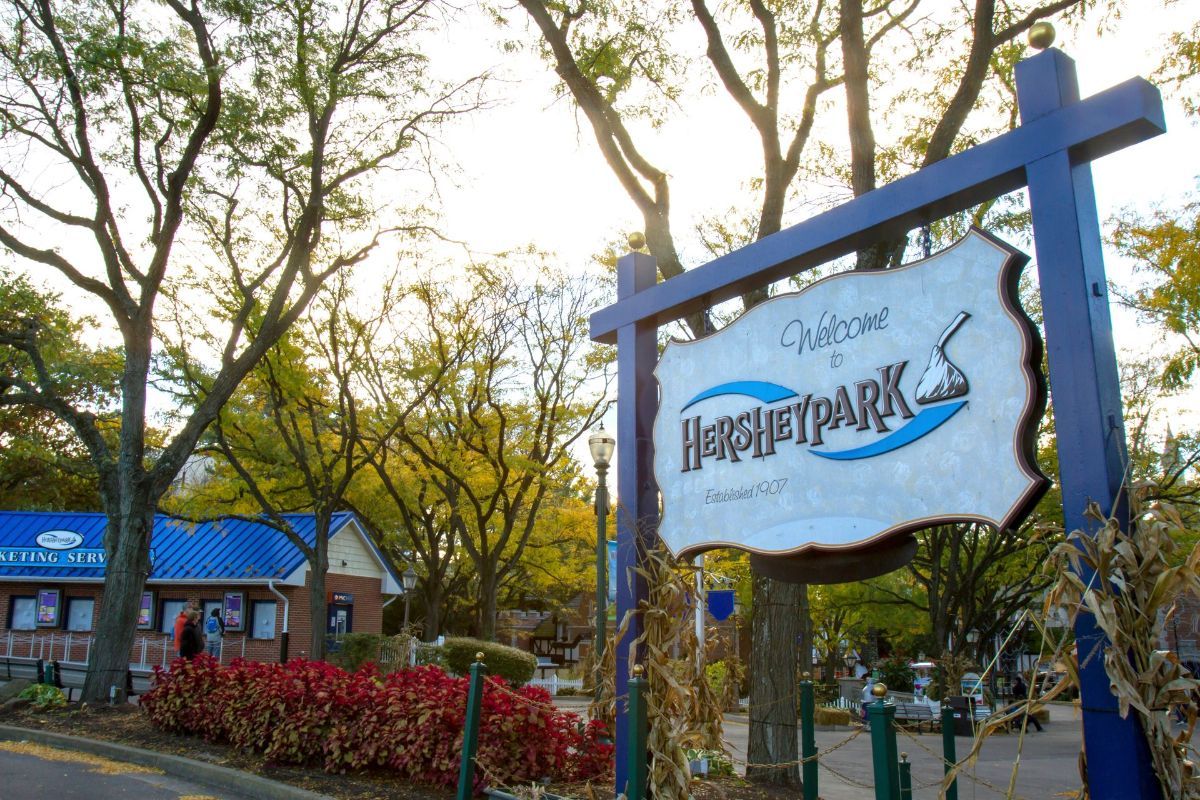 A sign for height park is in front of a building