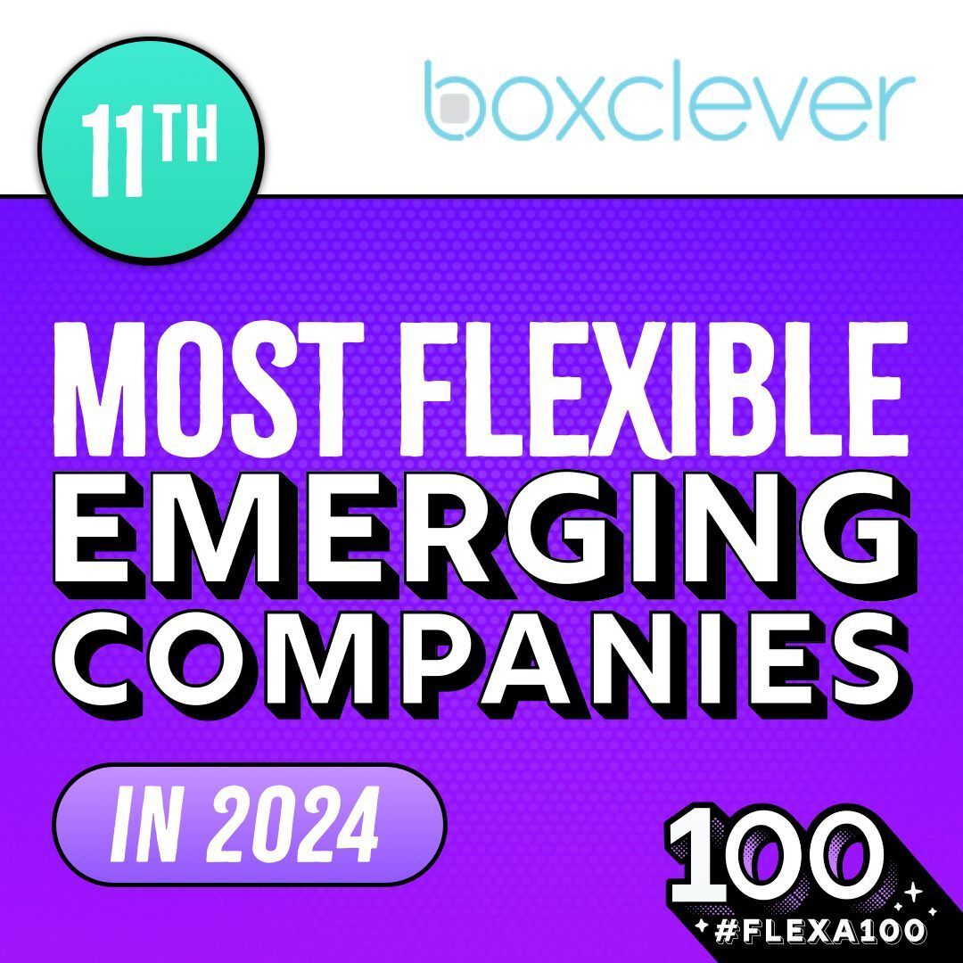 A purple background with the words most flexible emerging companies in 2024