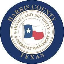 Harris County Homeland Security and Emergency Management logo with Texas flag.