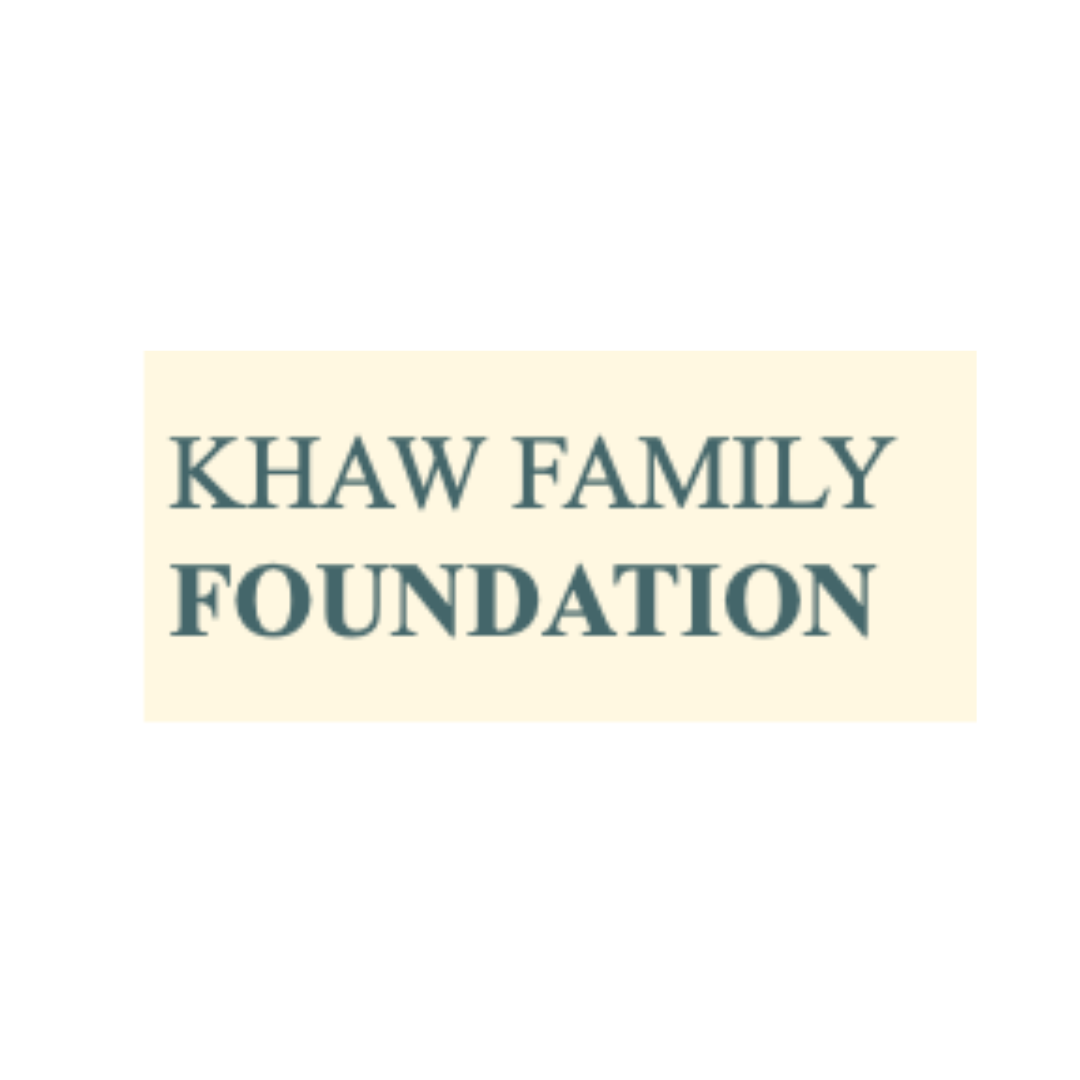 Khaw Family Foundation logo in dark blue text on a pale yellow rectangle