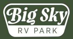 Big Sky RV Park logo in white text on a green background