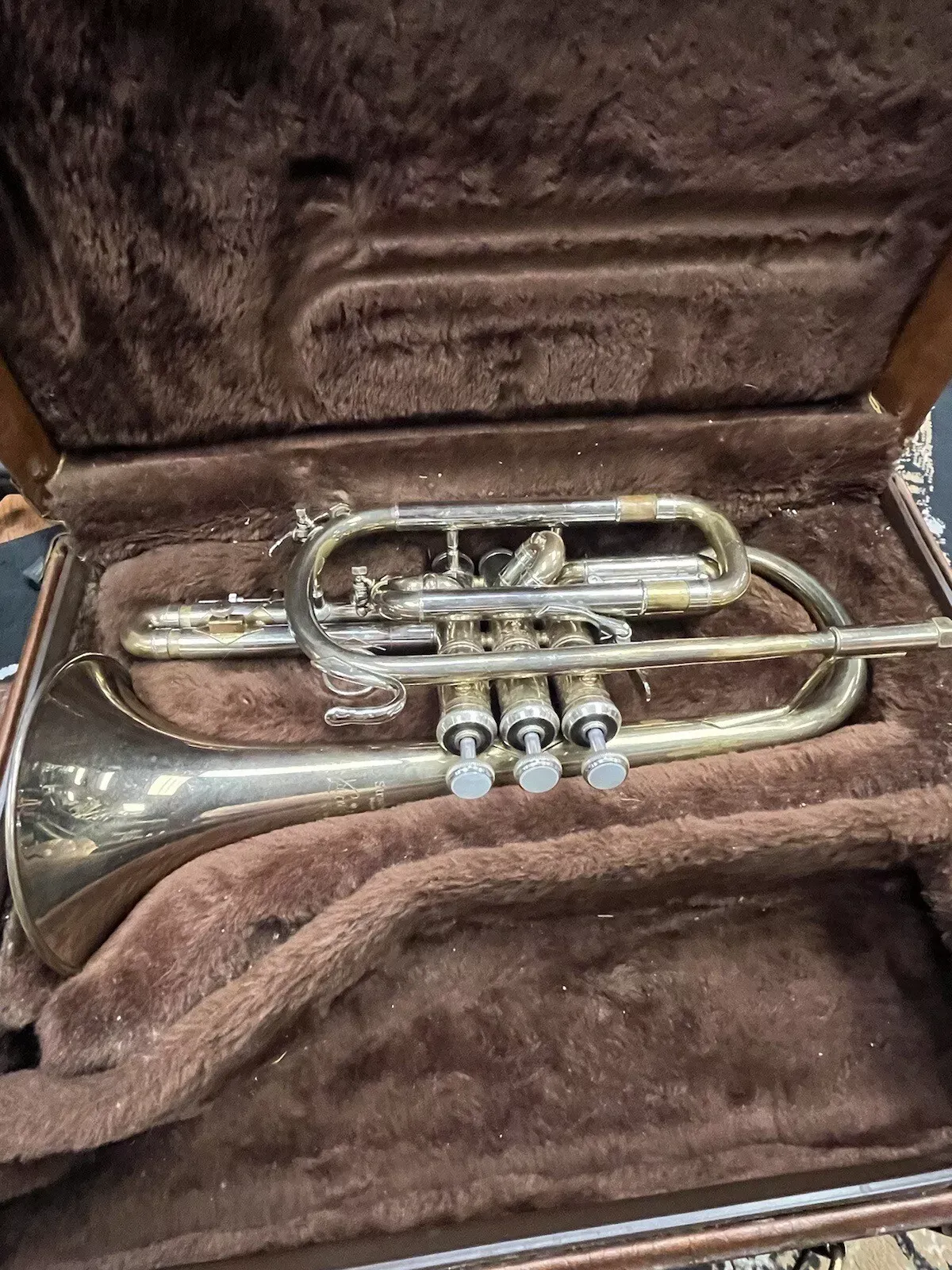 Bach Stradivarius Cornet Model 184 Ready To Play First Valve Trigger 95% Lacquer