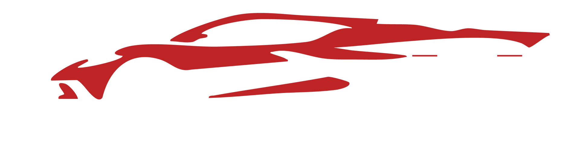 Red abstract racing car silhouette on a white background