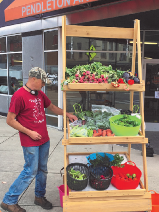 man with veggies