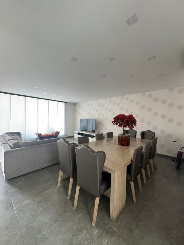 Amplio comedor con gran mesa y sillas, 