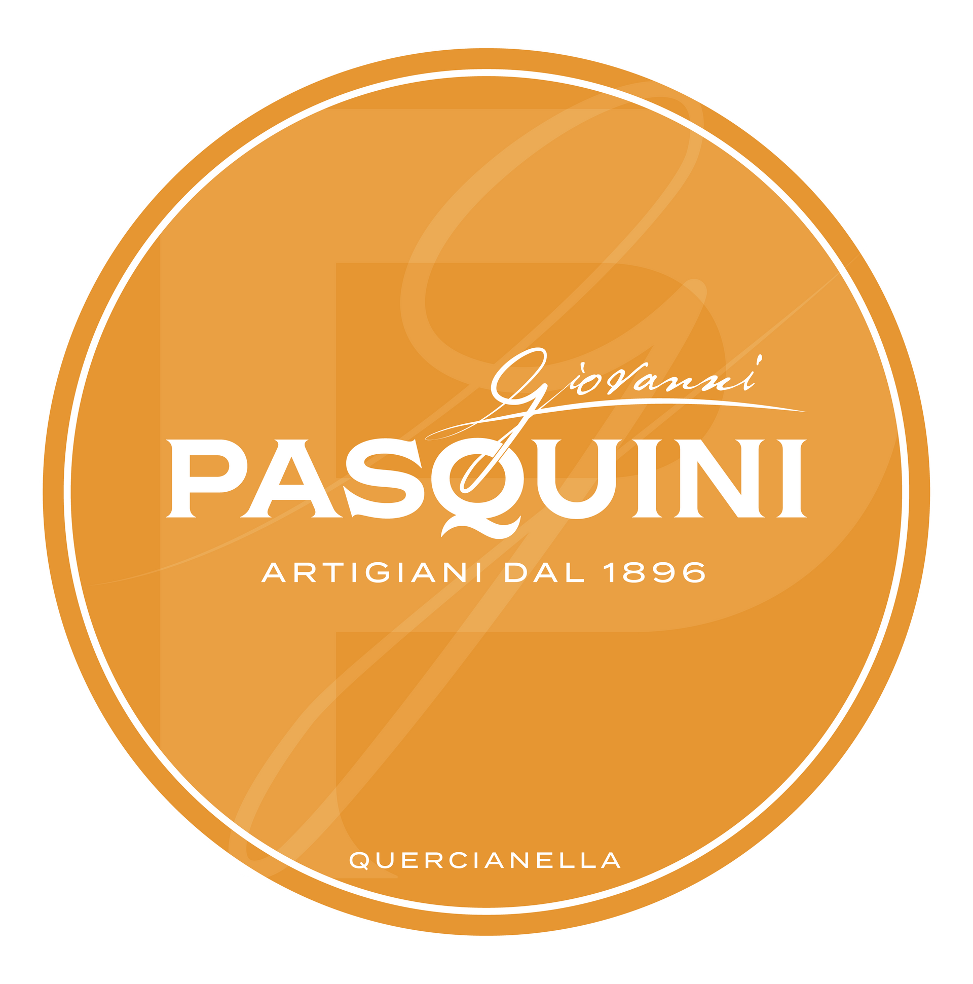 Logo Giovanni Pasquini Artigiani dal 1896 in arancione tondo