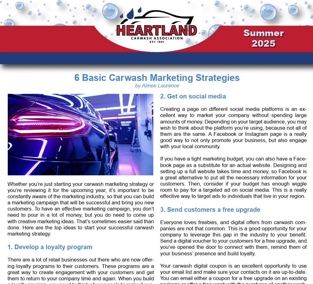 Heartland Carwash Assoc logo newsletter SPLASH - members only