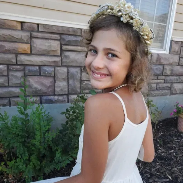 Beautiful girl smiling outside