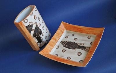 vaso e piatto in ceramica Torino