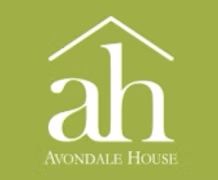 Avondale House logo with white “ah” under a roof on an olive-green background