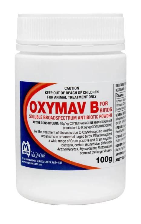 A Bottle of Oxymav B for Birds 100g — Edmonds Landscaping Supplies in Bohle Plains, QLD