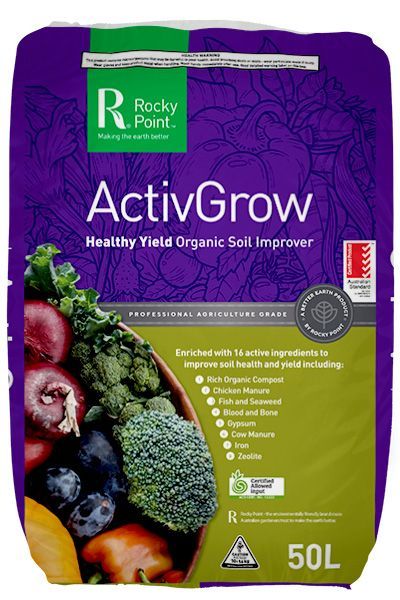 A Bag Of Rocky Point Activegrow Healthy Yield Organic Soil Improver — Edmonds Landscaping Supplies in Bohle Plains, QLD