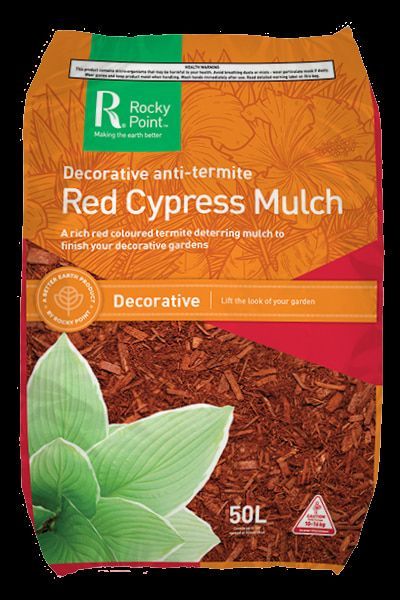 A Bag of Decorative Anti Termite Red Cypress Mulch — Edmonds Landscaping Supplies in Bohle Plains, QLD