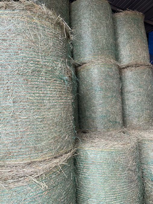 A Bunch of Bales of Hay Stacked on Top of Each Other — Edmonds Landscaping Supplies in Bohle Plains, QLD