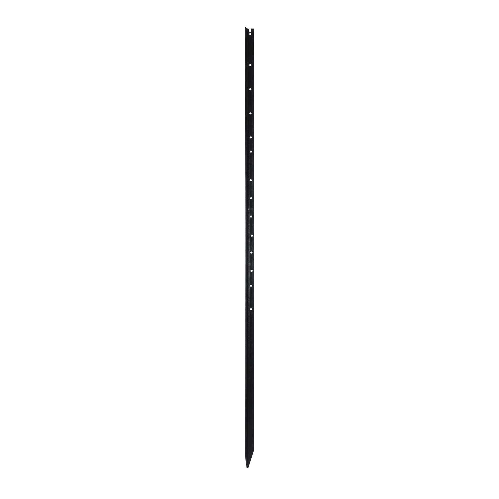 A Black Metal Pole with Holes in It on A White Background — Edmonds Landscaping Supplies in Bohle Plains, QLD