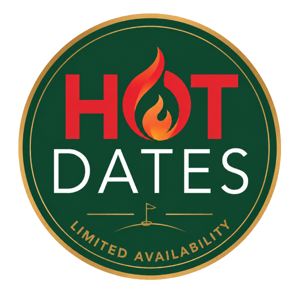 Green circular logo reading “HOT DATES” with flame icon and “Limited Availability” text