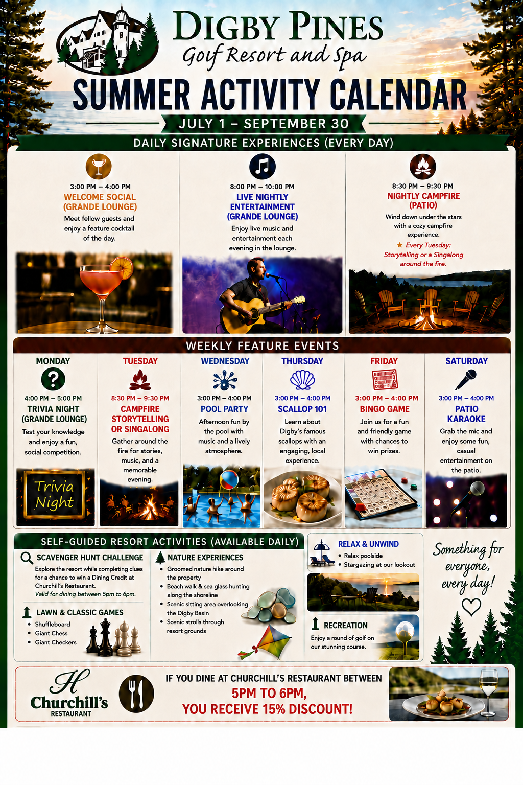 July 1 - September summer activities calendar