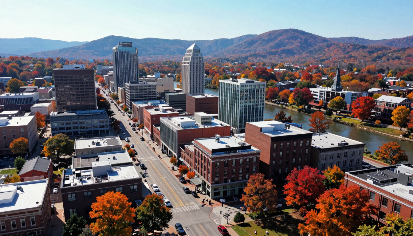 Asheville City View Aerial
