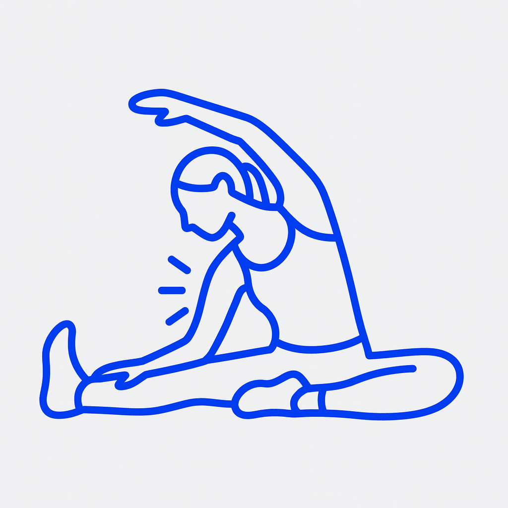 A graphic of a woman doing a yoga pose.
