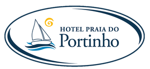 Logo for Hotel Praia do Portinho with a sailboat in a blue oval