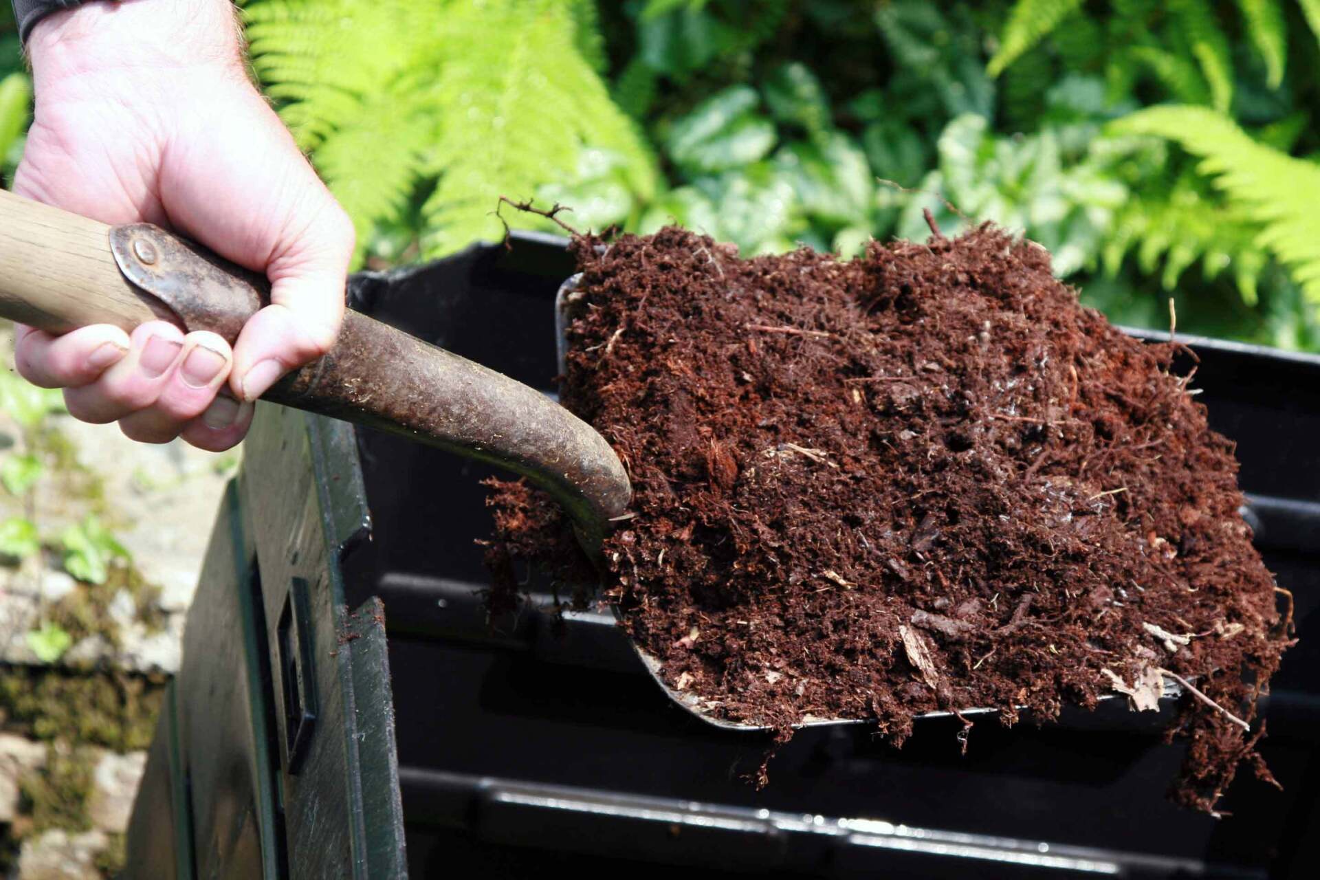 Hand Holding Shovel Full Of Compost — Houston, TX — Richter’s Services Inc. Hand Holding Shovel Full Of Compost — Houston, TX — Richter’s Services Inc.