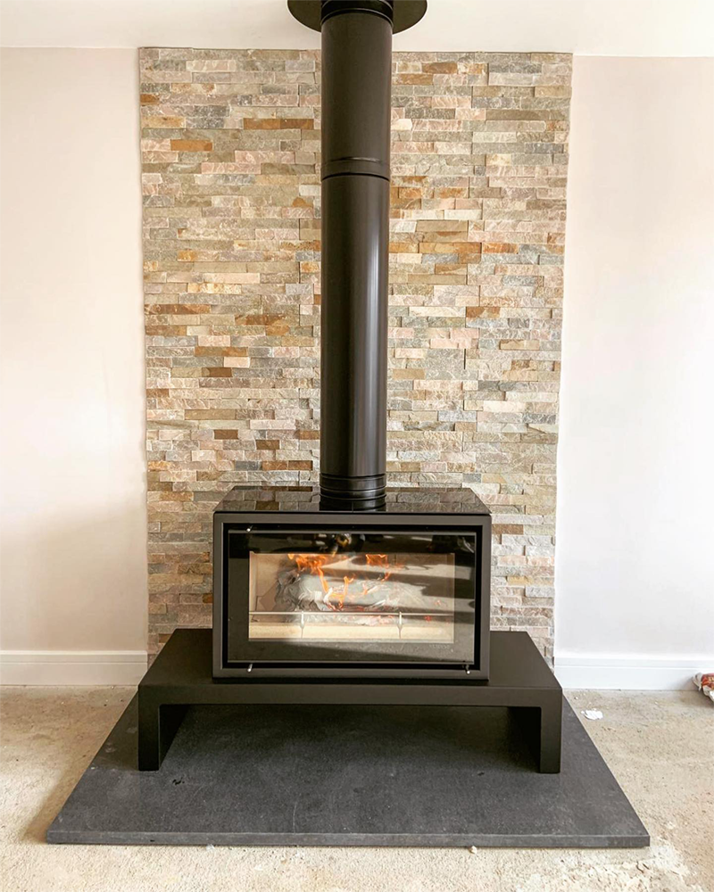 traditional double sided wood burner Christchurch
