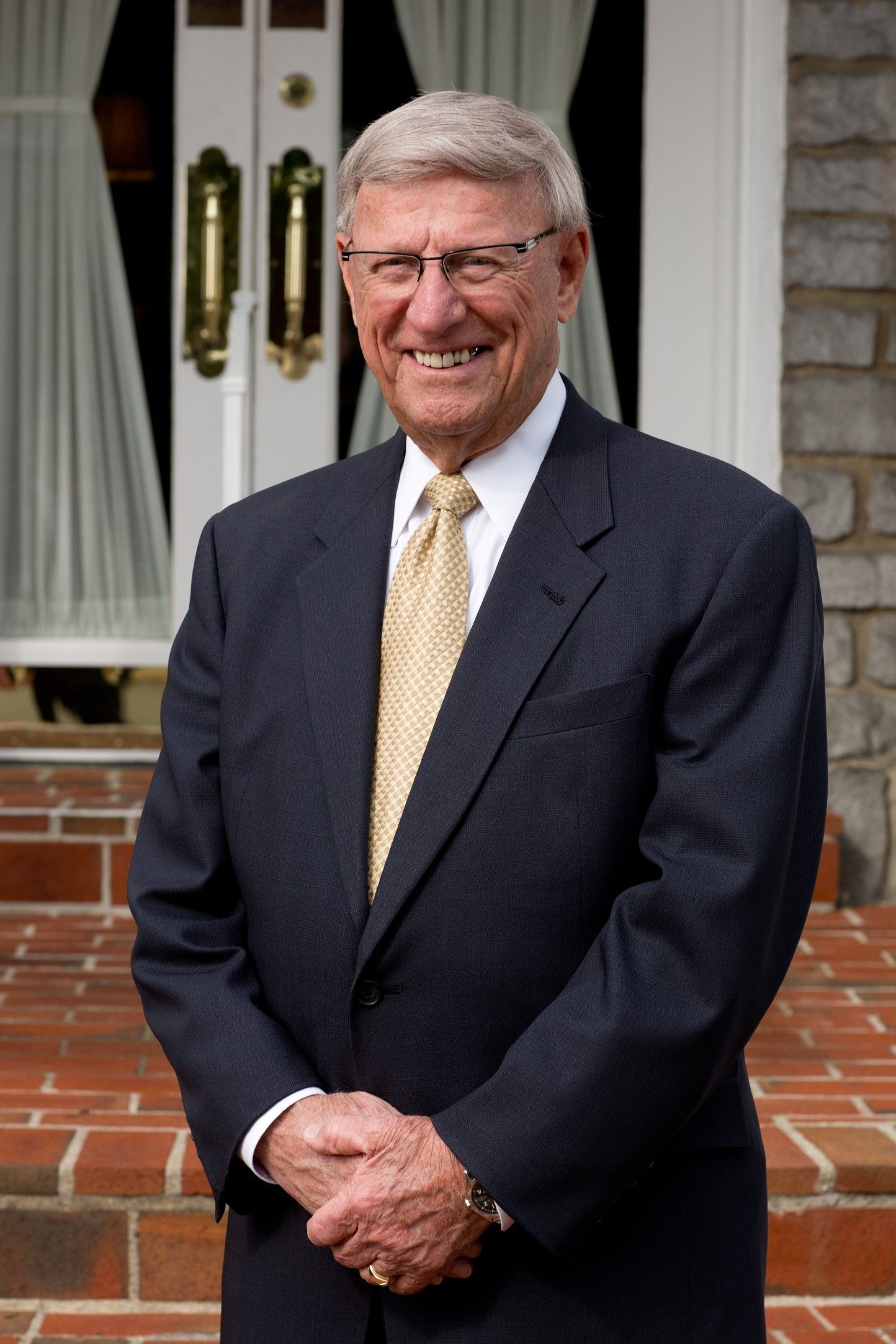 Ronald B. Jones at the entrance of the Bentley House