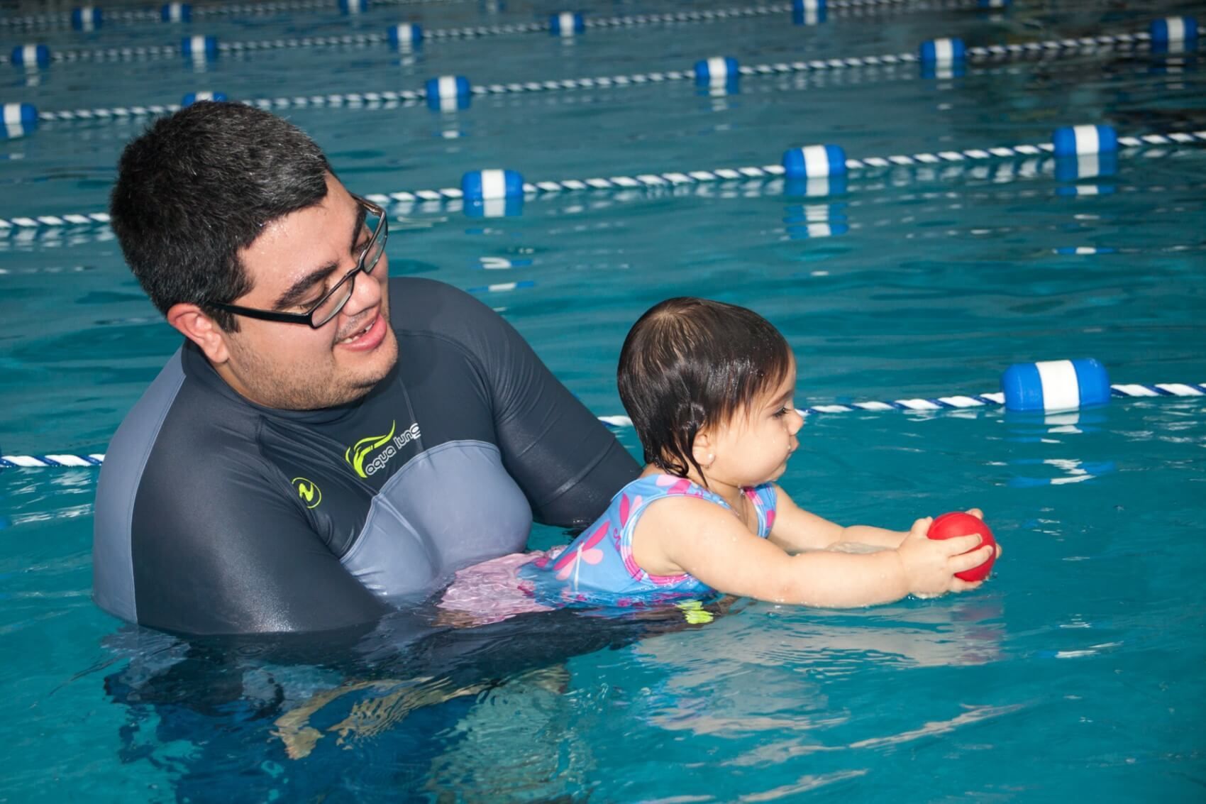 Kids playing in the pool