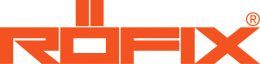 Orangefarbenes Logo mit dem Wort „RÖFIX“ in einer fetten, geometrischen serifenlosen Schriftart