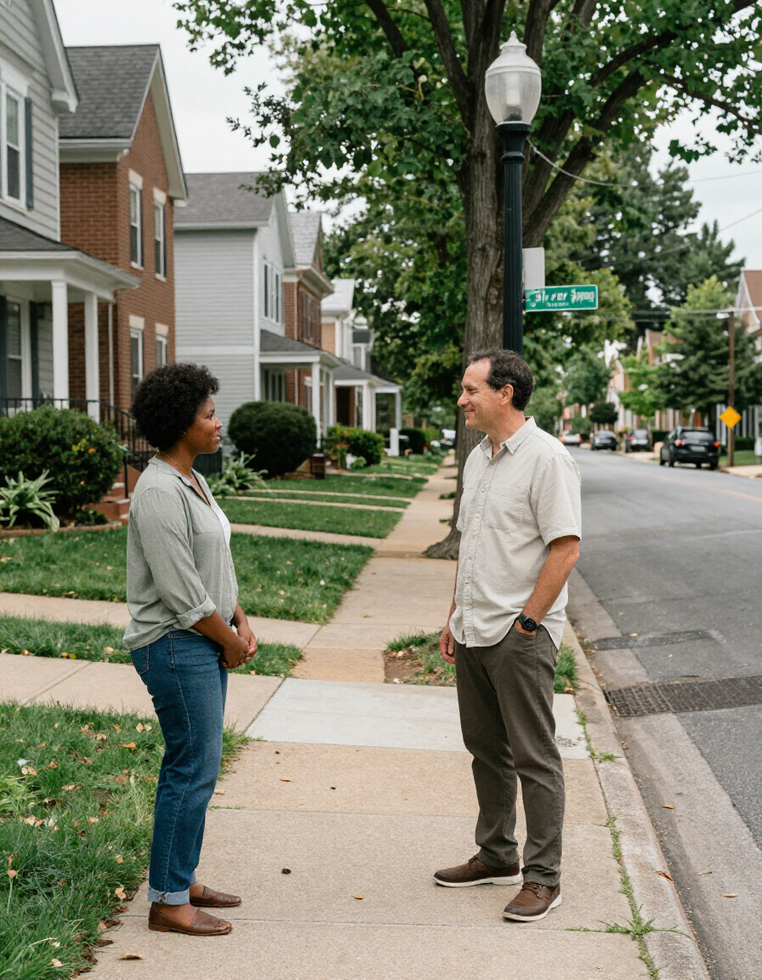 Friendly community scene in Silver Spring neighborhood